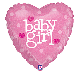 Baby Girl Love Mylar Balloon